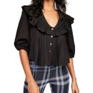 Free People Endless Summer Ruffle Blouse - XS